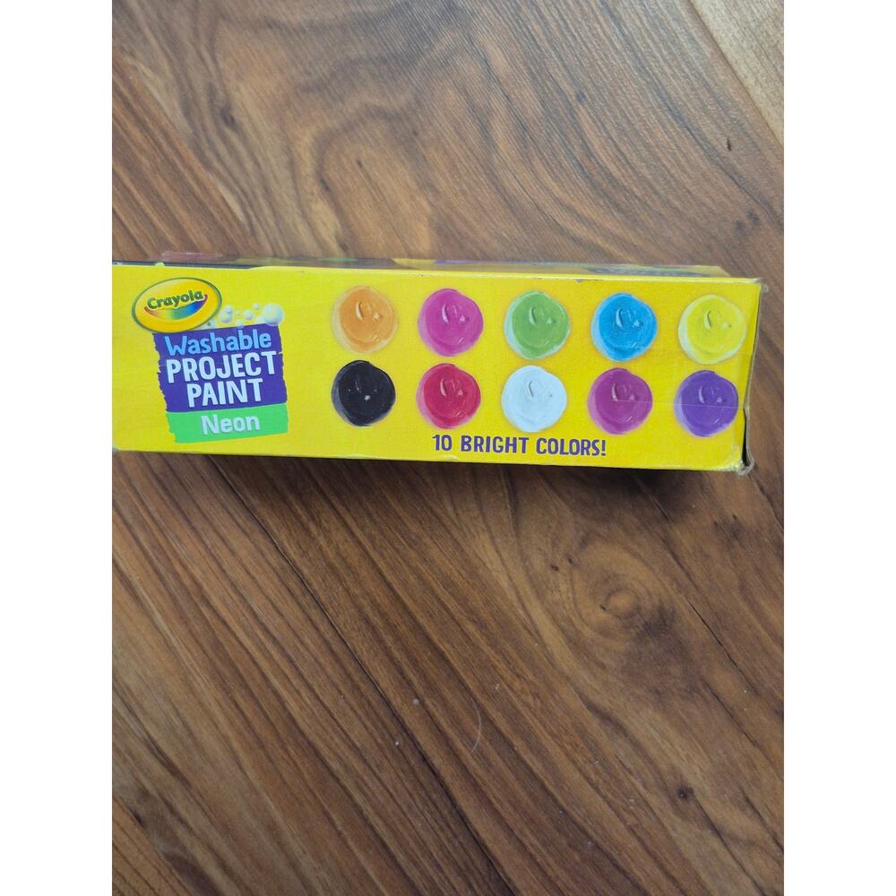 Crayola Washable project paint neon 10 colors 2 Fl Oz Bottles Skin Washable s33 - Picture 4 of 7